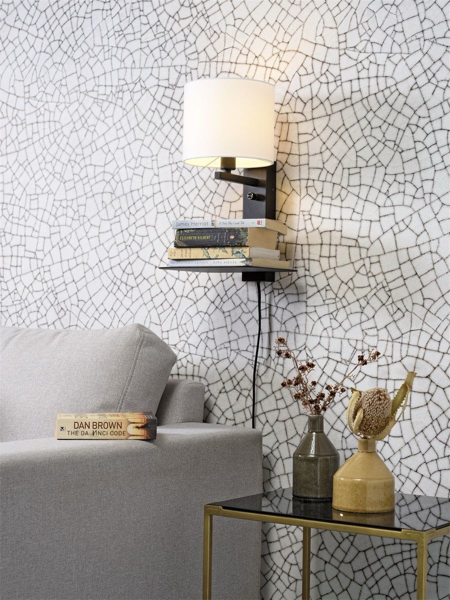 Wandlamp Florence - Wit/Zwart - 24x22x42cm by it's about RoMi