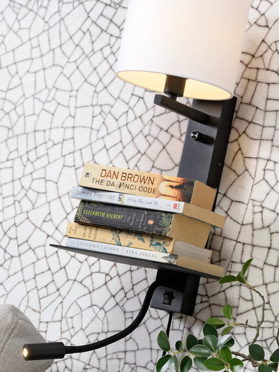 Wandlamp Florence - Zwart/Zwart - 24x22x52cm by it's about RoMi