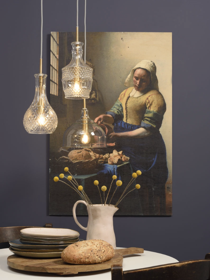 Hanglamp glas Brussel transparant/goud rond - depauwwonen