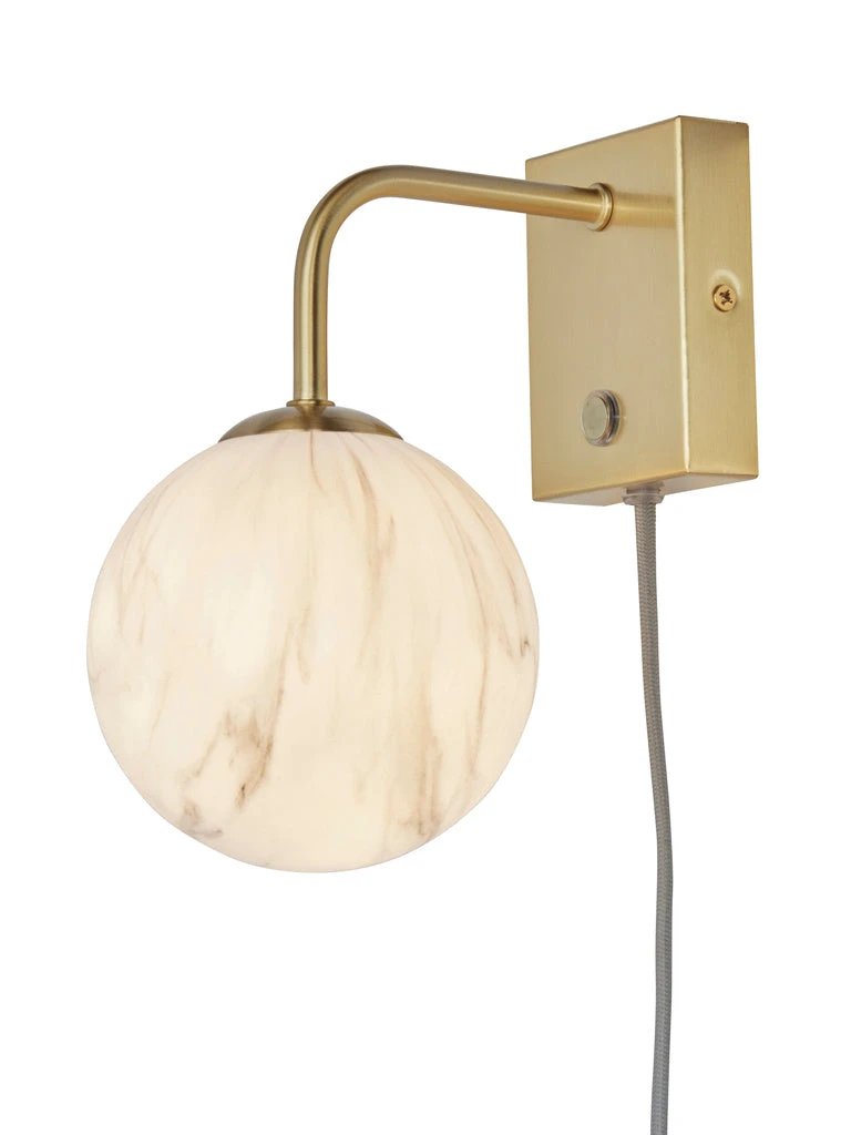 Wandlamp Carrara - Goud/Wit - 12x18x21cm by it's about RoMi