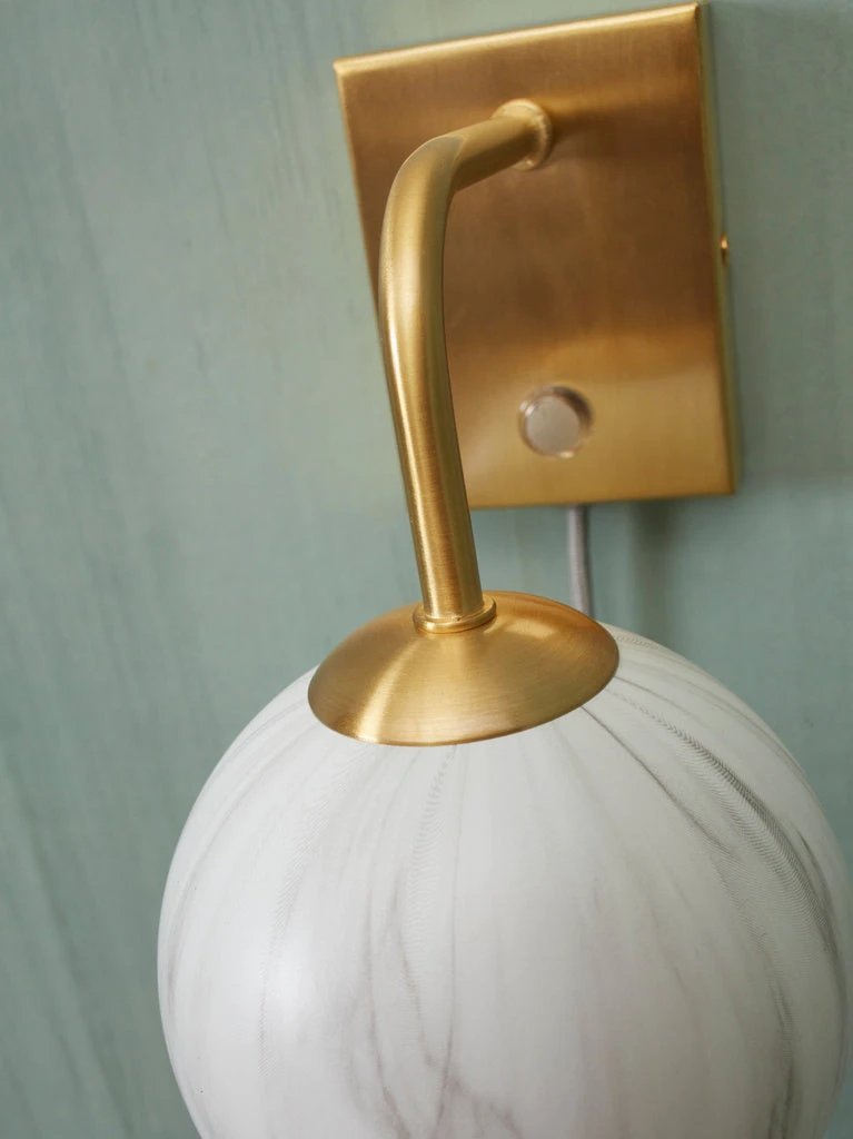 Wandlamp Carrara - Goud/Wit - 12x18x21cm by it's about RoMi