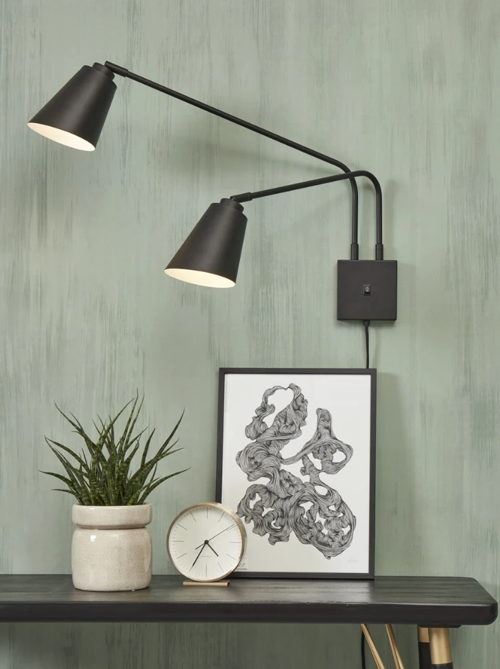 Wandlamp Bremen - Zwart - 130x49cm - 2L by it's about RoMi