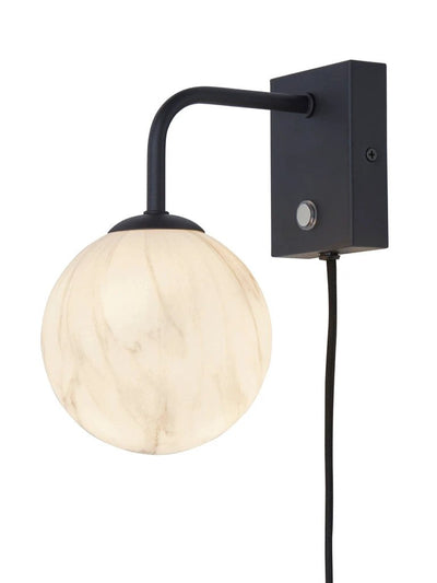 Wandlamp Carrara - Zwart/Wit - 12x18x21cm by it's about RoMi