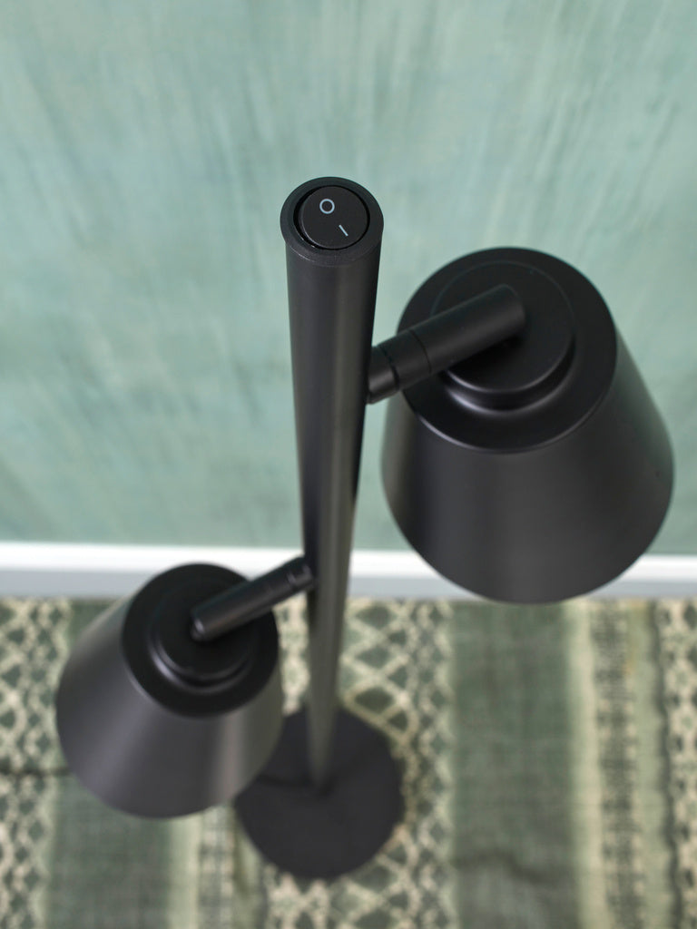 Vloerlamp ijzer Bremen 2-kap zwart - depauwwonen