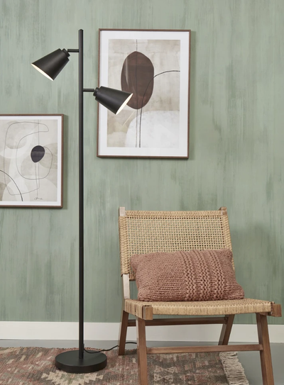 Vloerlamp ijzer Bremen 2-kap zwart by it's about RoMi