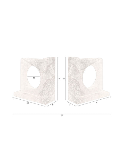 Book End Satpura Brown Marble (Set of 2)