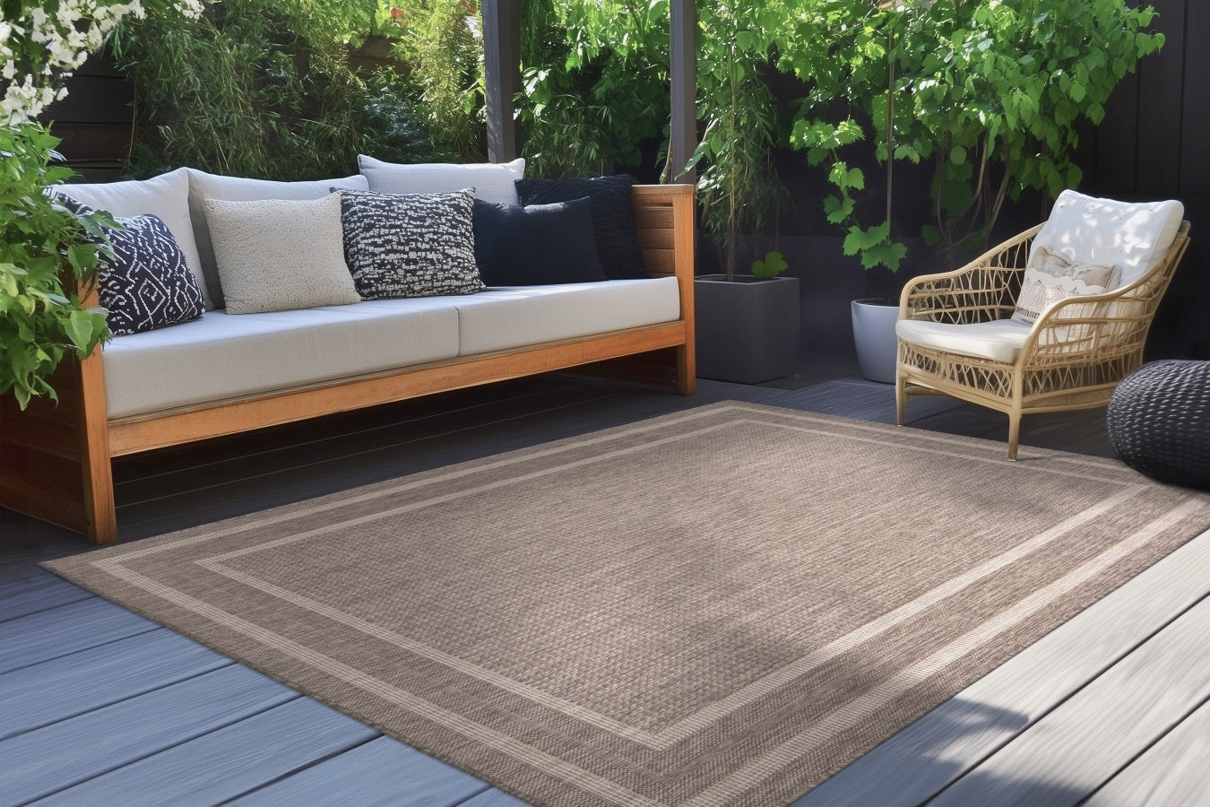 Binnen/buiten Vloerkleed Casa 603 Taupe - 3 maten - depauwwonen