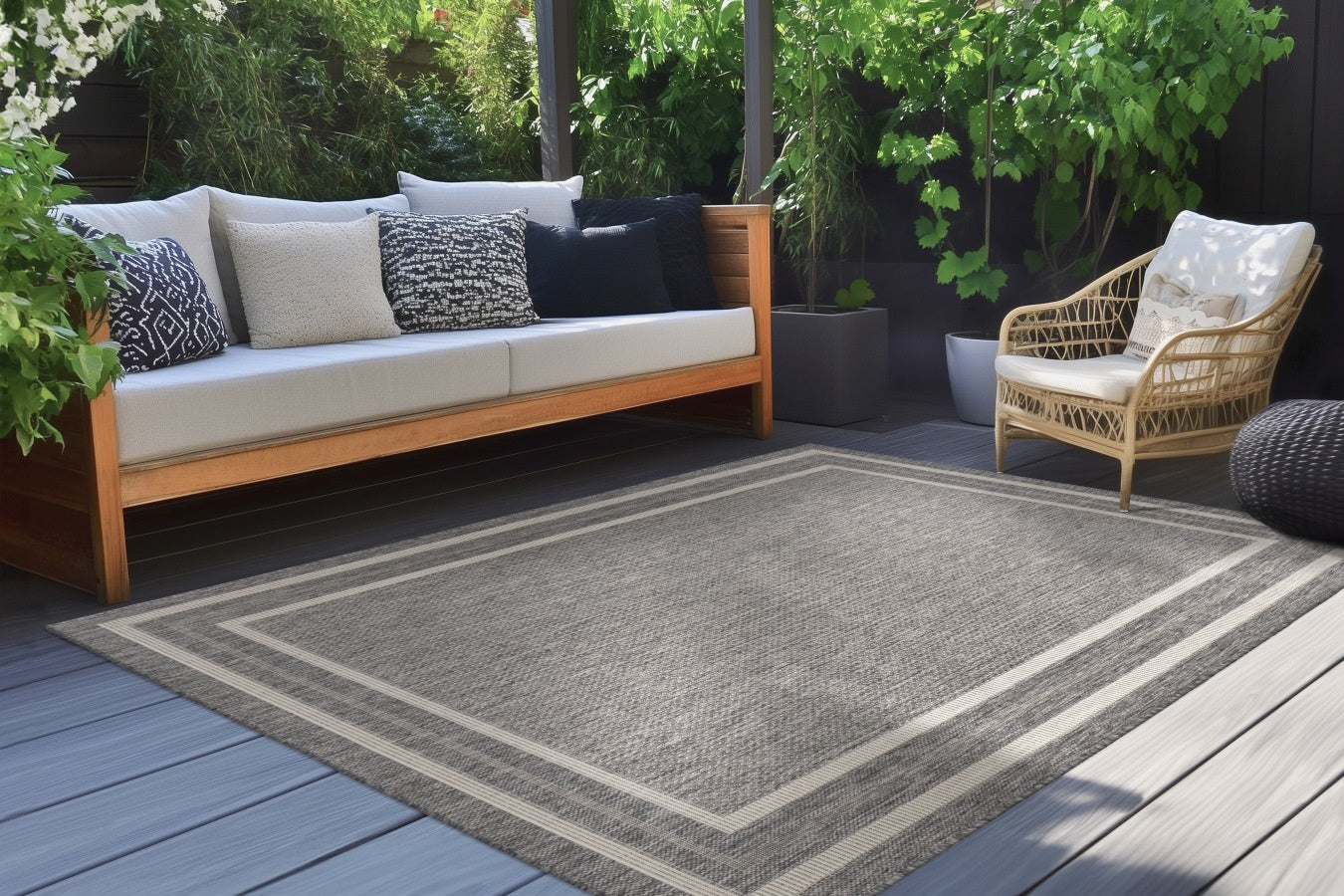 Binnen/buiten Vloerkleed Casa 603 Zilver - 3 maten - depauwwonen