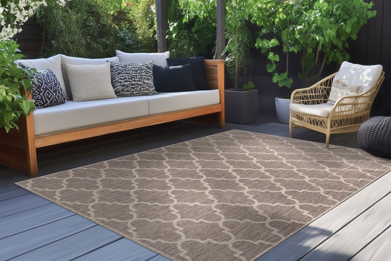 Binnen/buiten Vloerkleed Casa 604 Taupe - 3 maten - depauwwonen