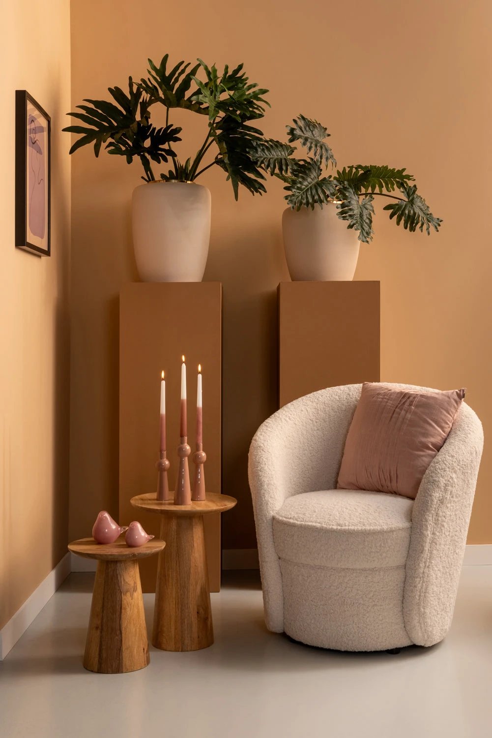 Bijzettafel Force - Naturel - 35.5x35.5x45cm by Leitmotiv