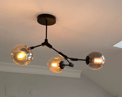 Hanglamp Graham 3L Zwart Frame - 3 glas keuzes - ledlampen inclusief by LightDesign