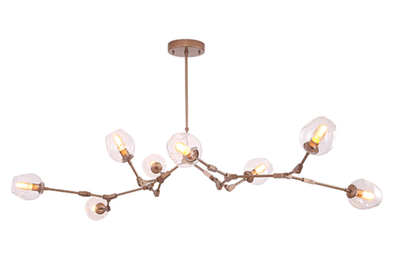 Hanglamp Graham 6L Bronze Frame - 3 glas keuzes - ledlampen inclusief by LightDesign