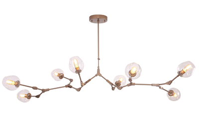 Hanglamp Graham 8L Bronze Frame - 3 glas keuzes - ledlampen inclusief by LightDesign