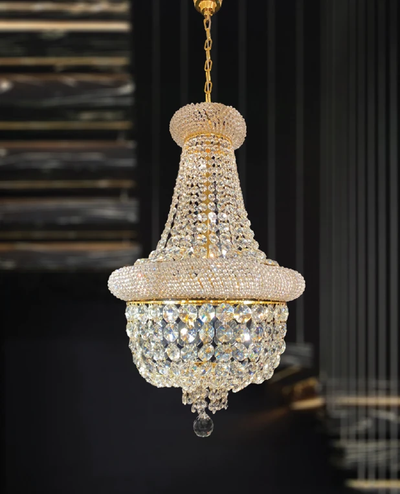 Kroonluchter Margaretha goud in 4 diameters by LightDesign