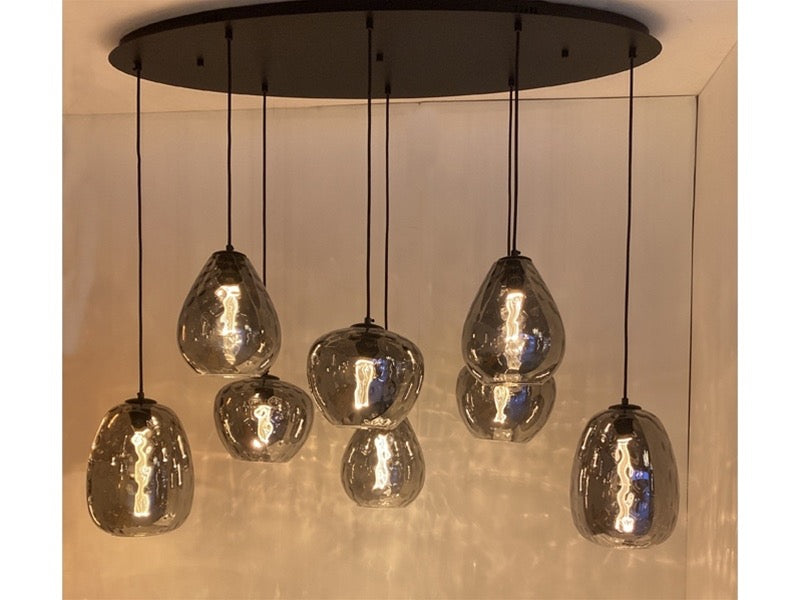 Hanglamp Celeste 8L Ovaal - Smoke - depauwwonen