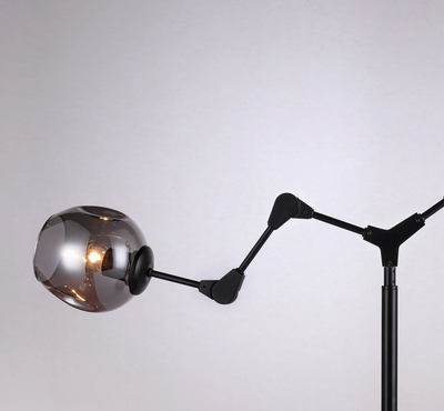 Vloerlamp Graham 3L Zwart frame - 3 glas keuze - ledlampen inclusief by LightDesign