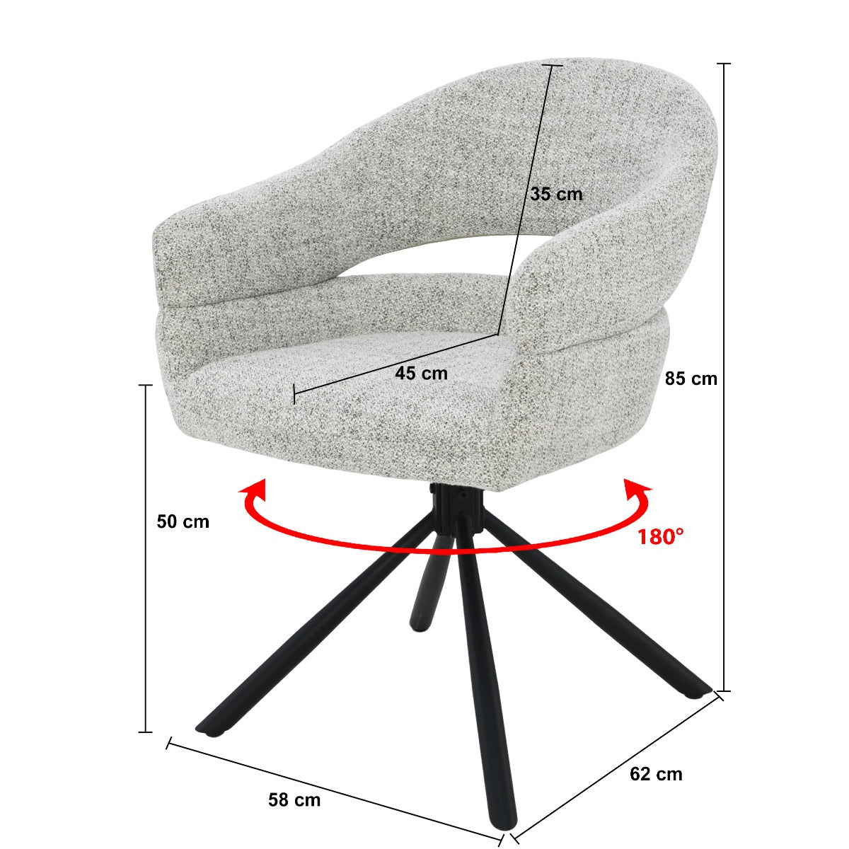 Draai-eetkamerstoel Linn Bisque Oasis - depauwwonen