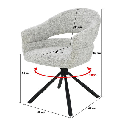 Draai-eetkamerstoel Linn Bisque Oasis (set van 2) by Livingfurn