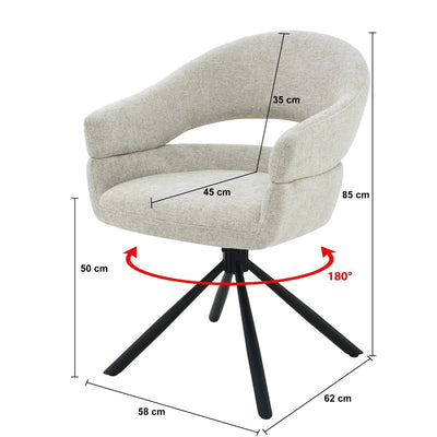 Draai-eetkamerstoel Linn Toffee (set van 2) by Livingfurn