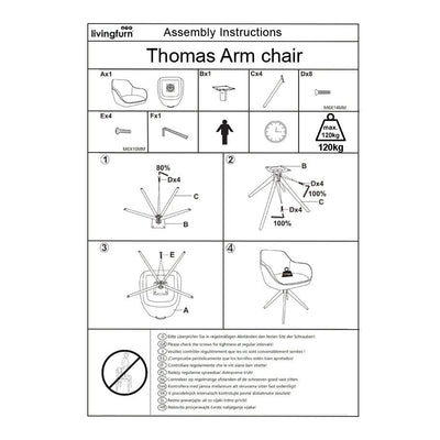 Draai-eetkamerstoel Thomas Toffee (set van 2) by Livingfurn