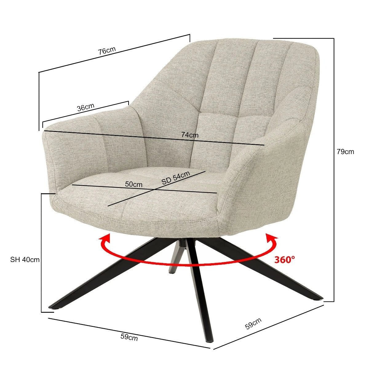 Draaifauteuil Tom Zand by Livingfurn