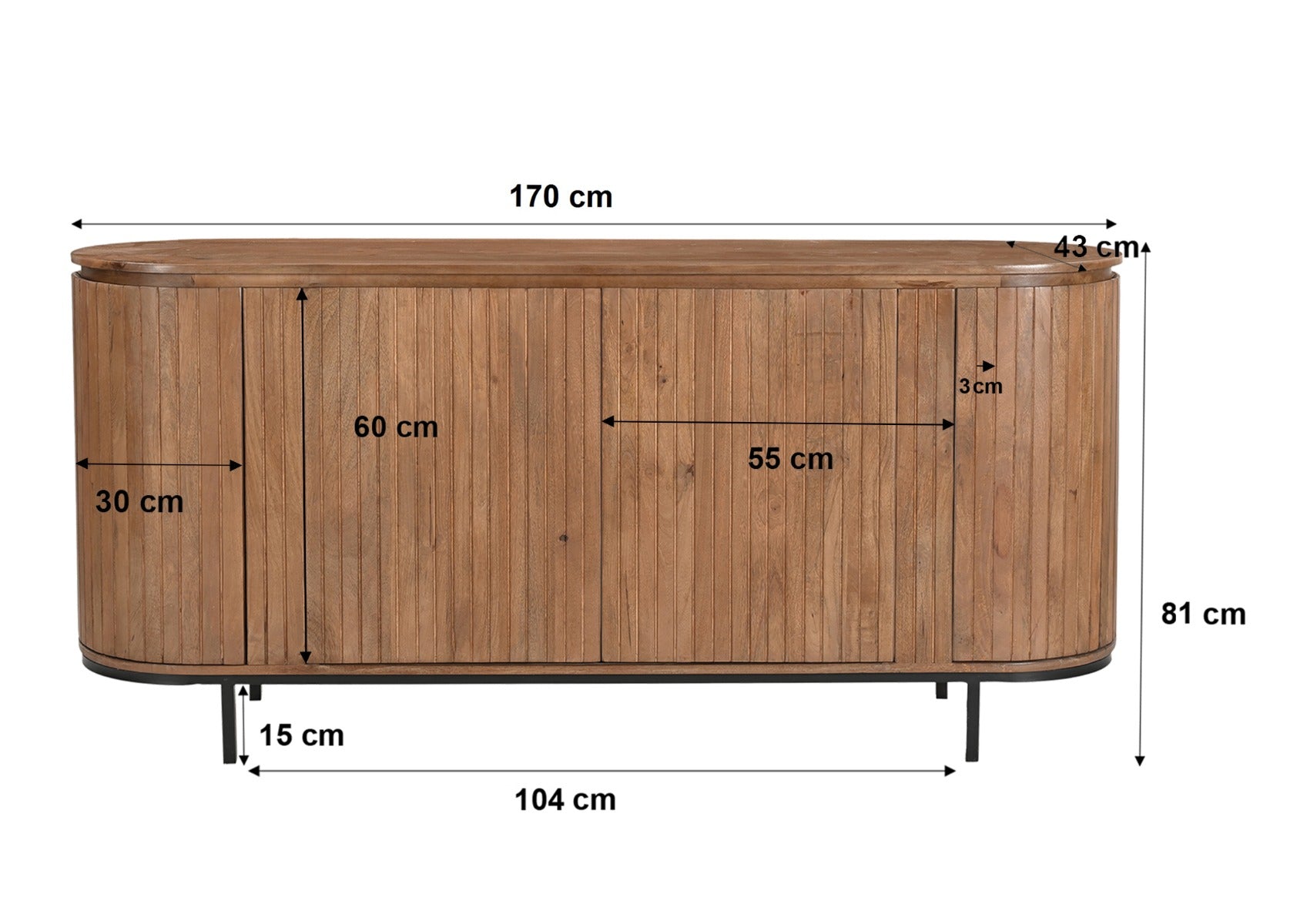 Dressoir Noor 170cm - depauwwonen