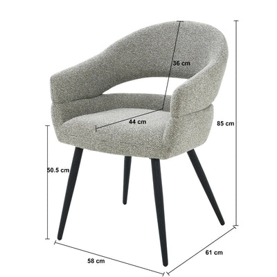 Eetkamerstoel Megan Taupe (set van 2) by Livingfurn