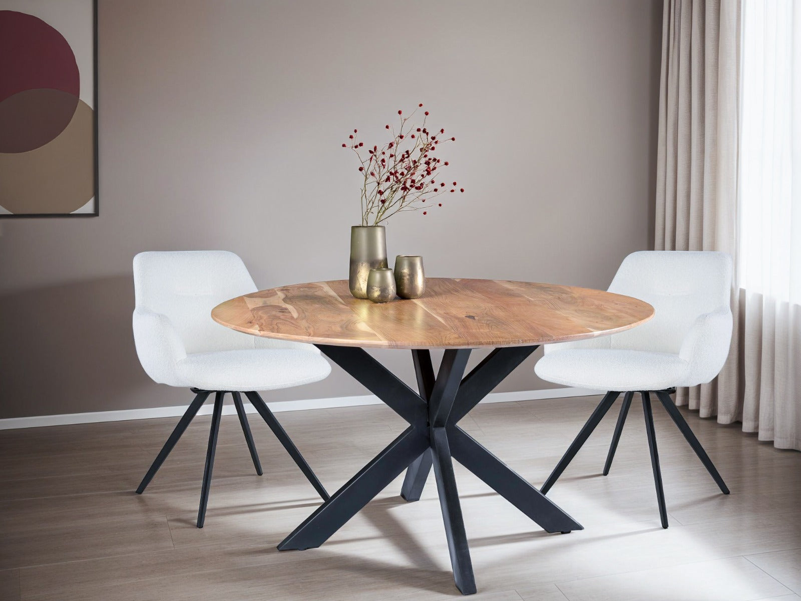 Eettafel Oslo Rond Acacia 120 cm - depauwwonen