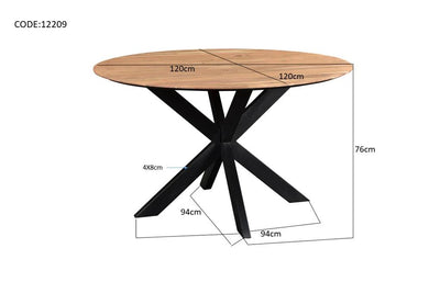 Eettafel Oslo Rond Acacia 120 cm by Livingfurn