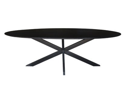 Eettafel Oslo Zwart Ovaal 240 cm - depauwwonen