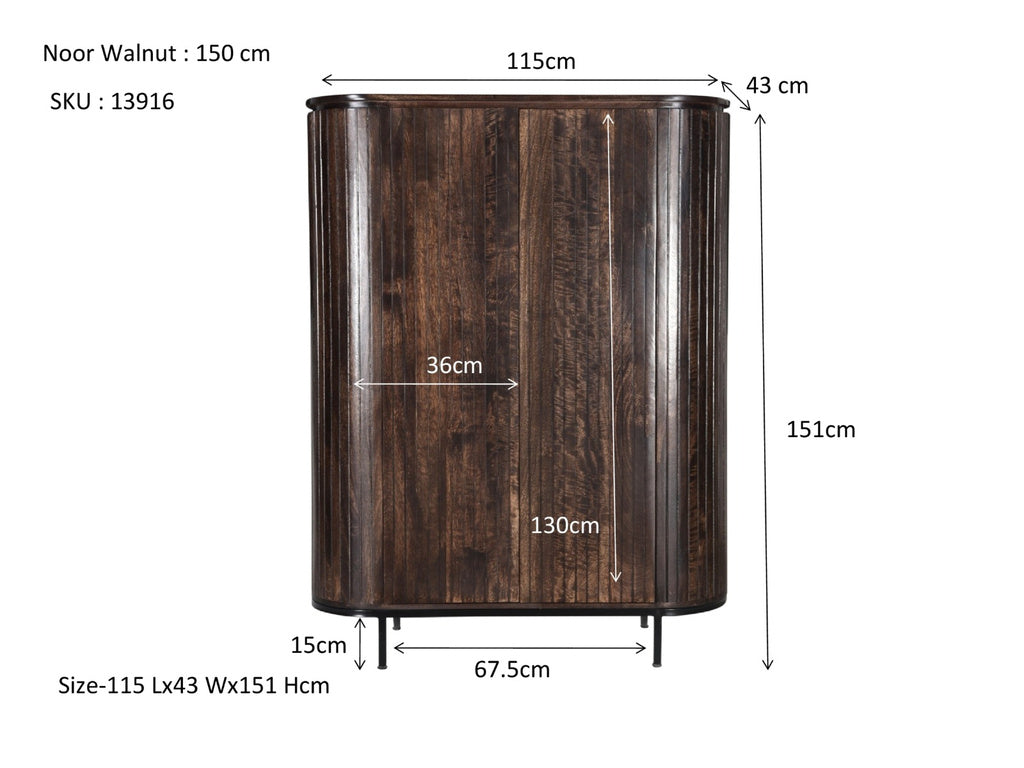Kast Noor Walnut 150cm - depauwwonen