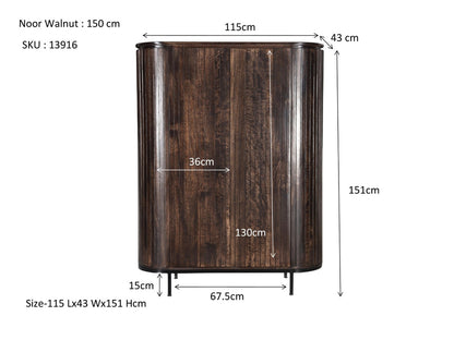 Kast Noor Walnut 150cm - depauwwonen