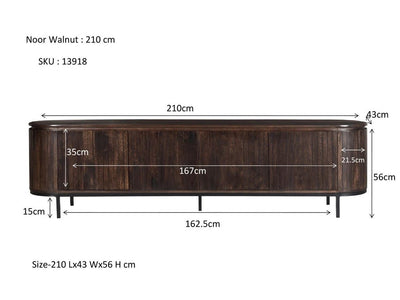 TV-meubel Noor Walnut 210cm by Livingfurn