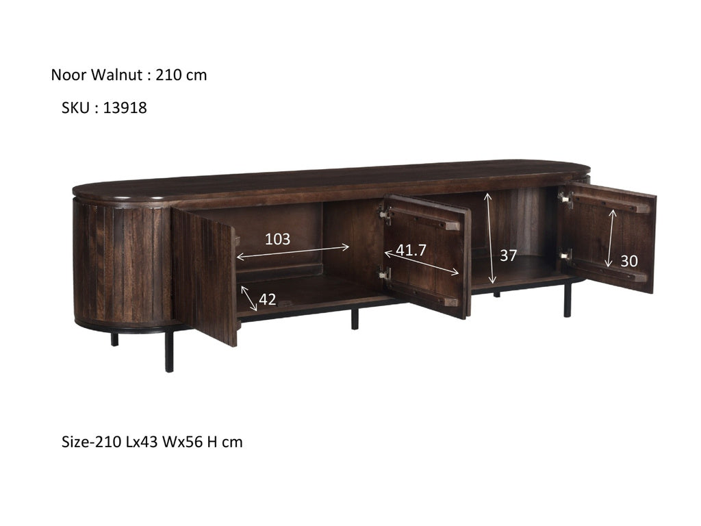 TV-meubel Noor Walnut 210cm - depauwwonen