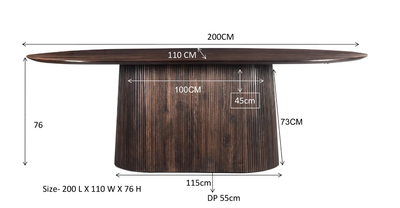 Eettafel Salvator Walnut 200cm by Livingfurn