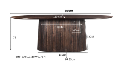 Eettafel Salvator Walnut 230cm by Livingfurn