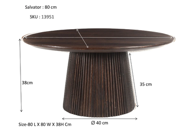 Eettafel Salvator Walnut 80cm by Livingfurn