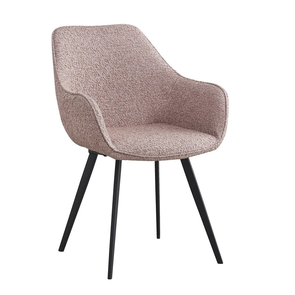 Eetkamerstoel Luca Boucle Vintage Pink (set van 2) by Livingfurn