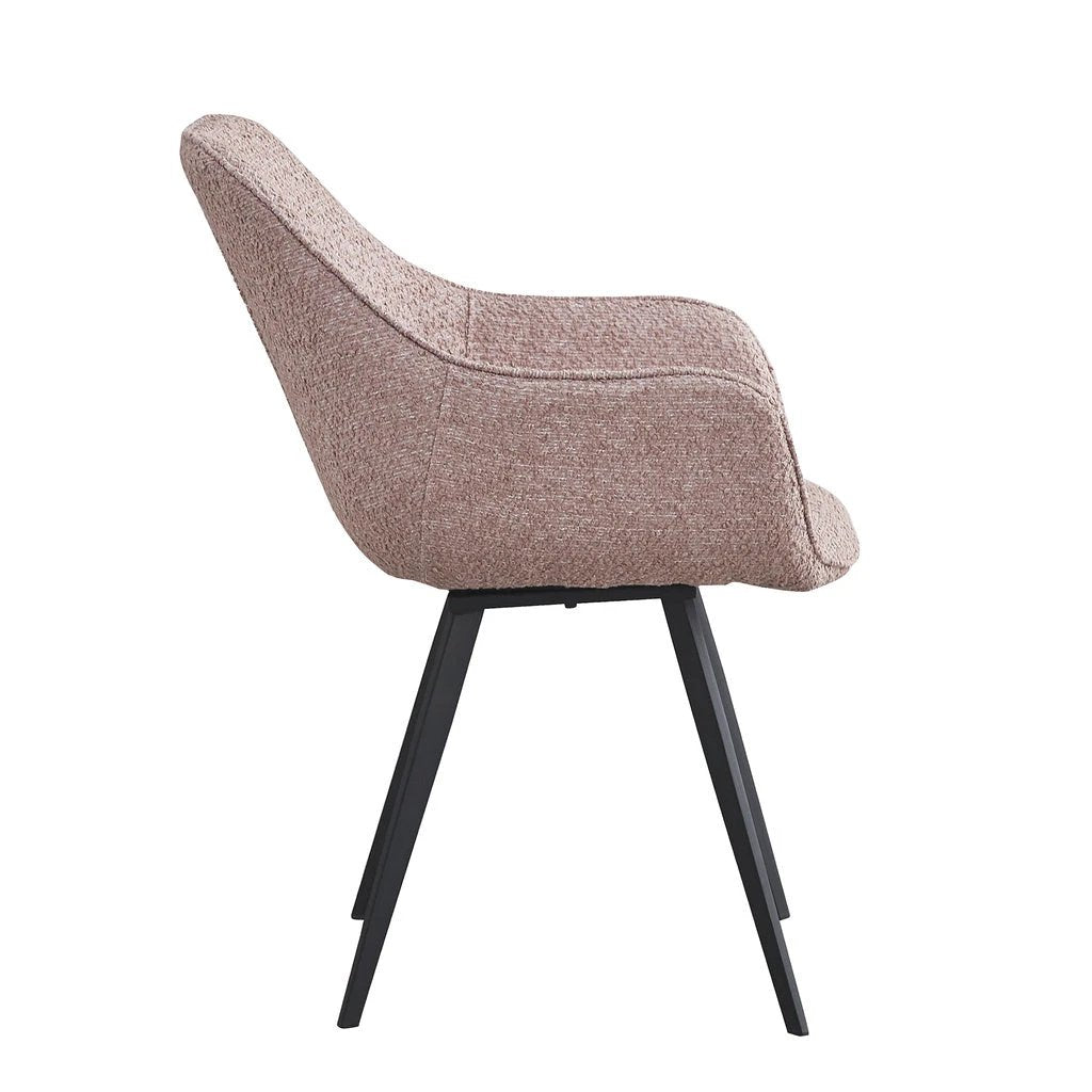 Eetkamerstoel Luca Boucle Vintage Pink (set van 2) by Livingfurn