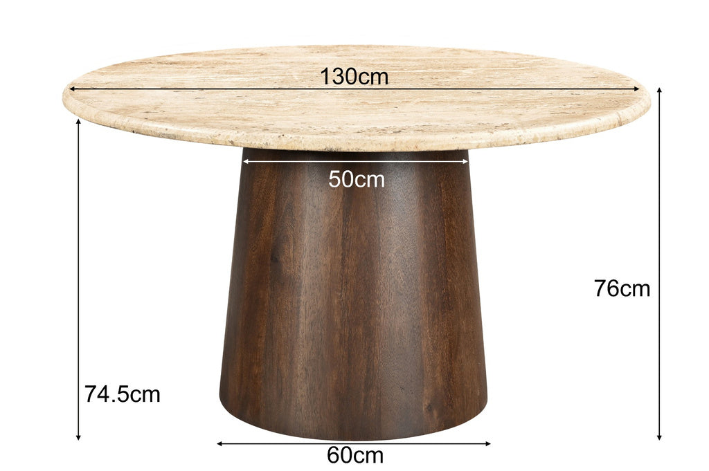 Eettafel Valentino Round 130cm - depauwwonen