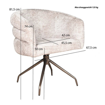 Eetkamerstoel Imola Draai | Be Lovely Beige by Moods Collection