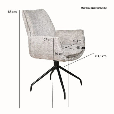 Eetkamerstoel Lisboa Draai | Be Amazing Papyrus by Moods Collection