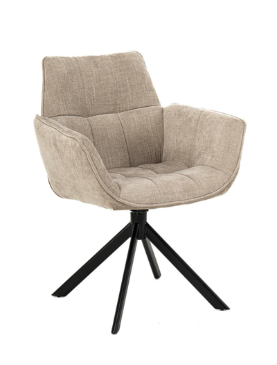 Eetkamerstoel Monaco 360 Draai | Milan Beige by Moods Collection