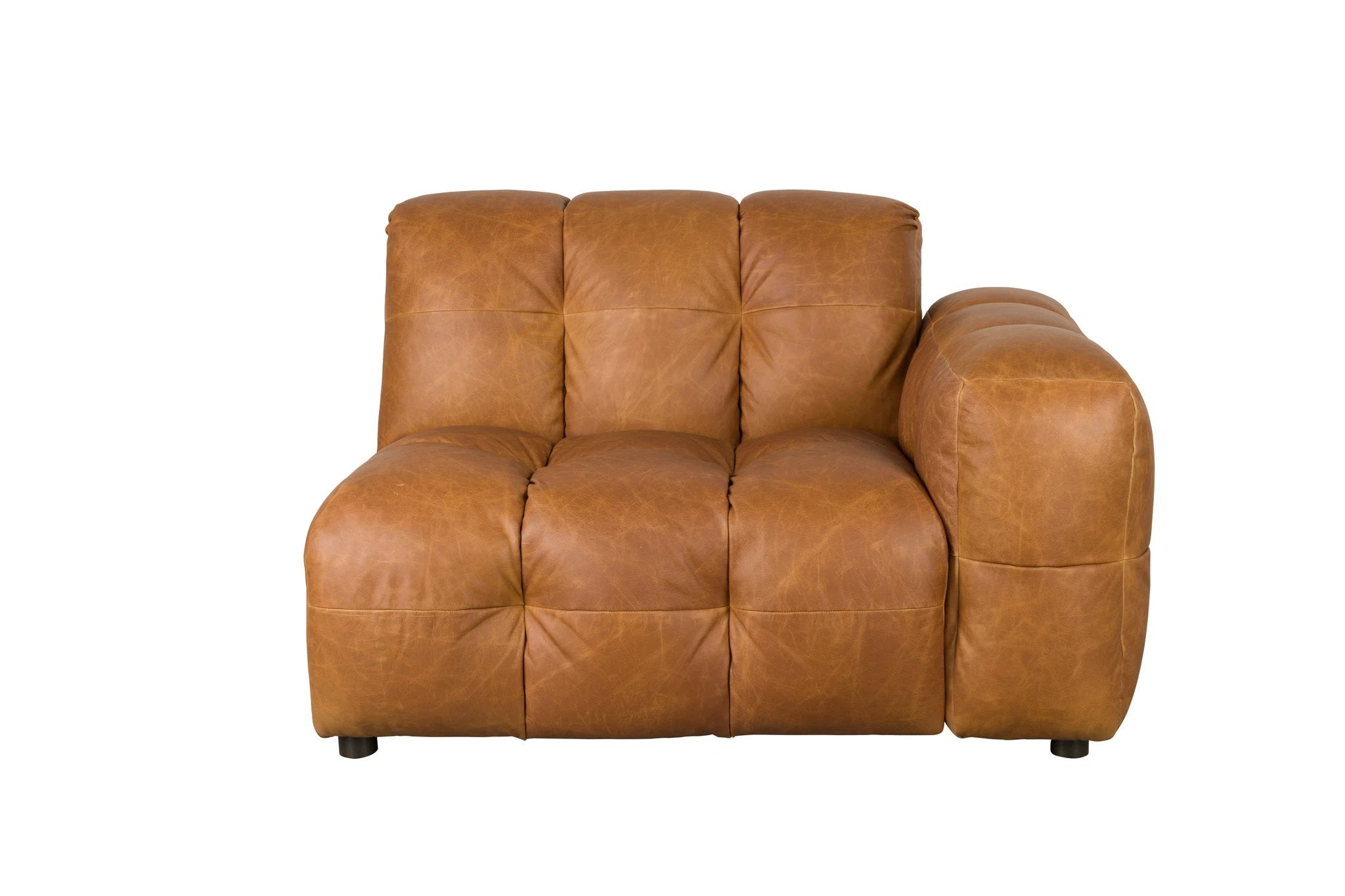 Bank Element Hackman With Arm Right Leather Cognac by Dutchbone