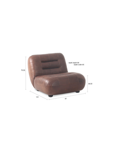 Fauteuil Wyatt Wax Leather Chocolate by Dutchbone
