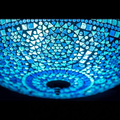 Plafonniere Cantara blauw in 3 maten by Orientaals