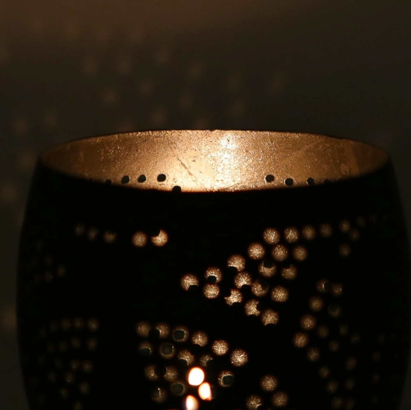 oosterse waxinehouder bol - filigrain stijl zwart-zilver by Orientaals