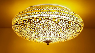 Plafonniere Cantara bruin-beige in 3 maten by Orientaals