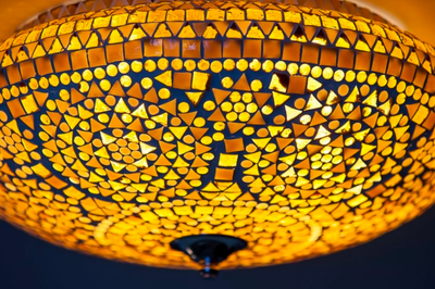 Plafonniere Cantara bruin-beige in 3 maten by Orientaals