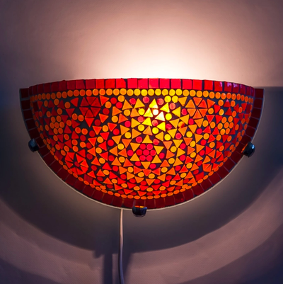 Wandlamp Cantara rood-oranje by Orientaals